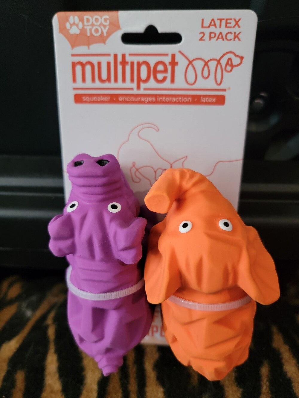 Multipet Dog Latex Mini Toys 2-Pack - Elephant  Pig Squeak Halloween Theme Ea.xs